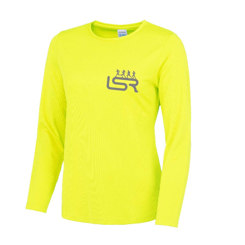 Lutterworth Social Runners Ladies Fit Long Sleeve Hi-Viz T-Shirt