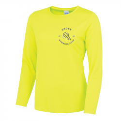 Groby Running Club Ladies Fit - Hi-Viz Long Sleeve T-Shirt